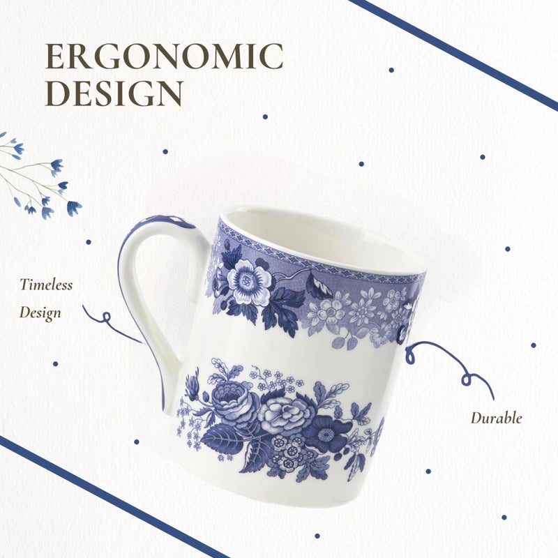 Spode Blue Room 16oz Porcelain Mug, Blue Rose - Intricate Historic Illustration, Dishwasher & Microwave Safe Drinkware with Scenic Pattern for Coffee, Latte, Tea, Hot Cocoa - Image 5